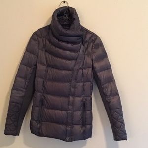 Silver jacket with diagonal zipper BCBGMaxAzria